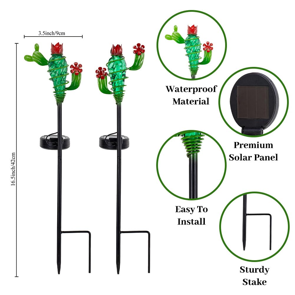 Viveta Garden Solar Lights Decorative, 2 Pack Metal Peacock Solar Lights Stake for Outdoor Garden Patio Yard Lawn Decorations