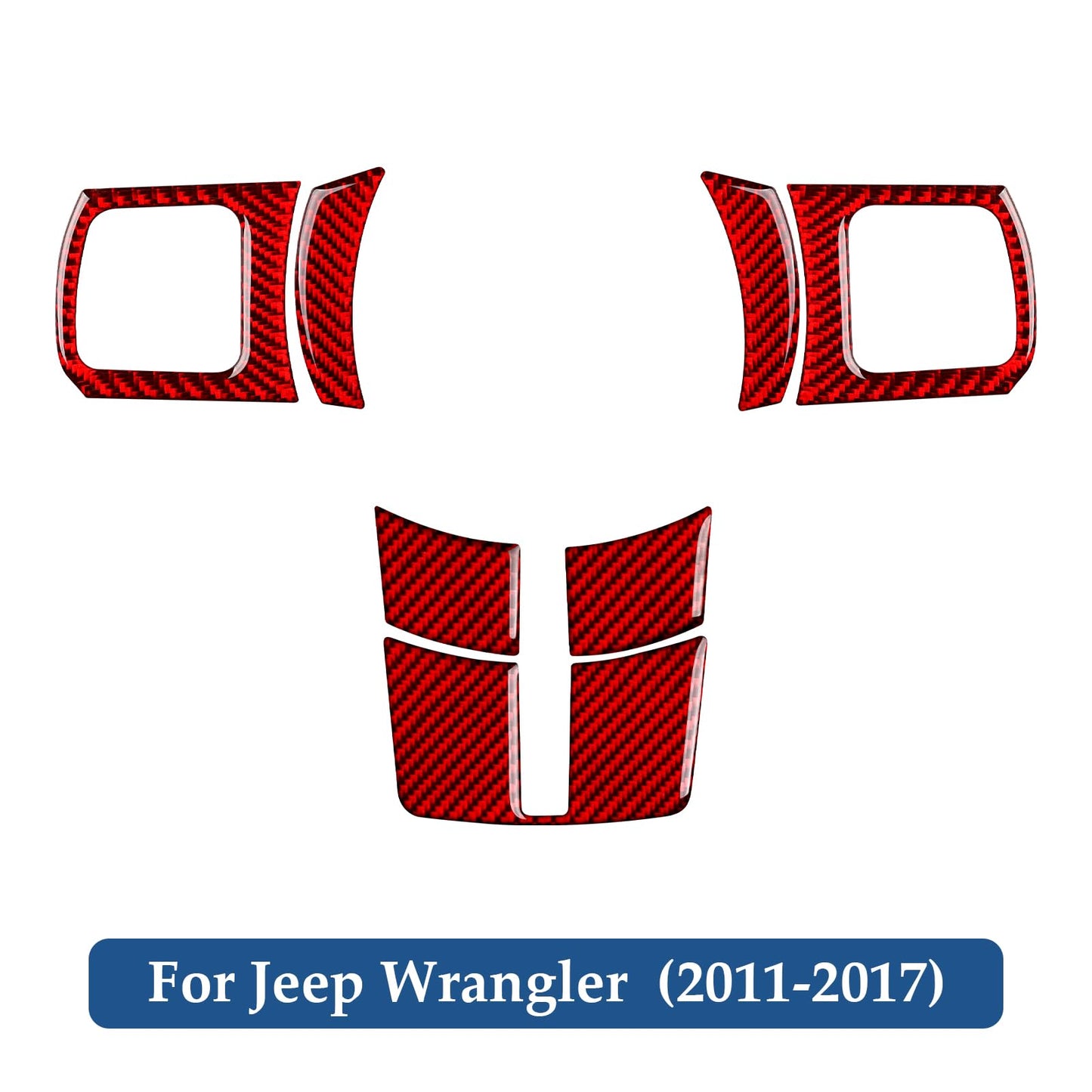 Car Gear Shift Lower Panel Sticker Carbon Fiber Decal Interior Trim Cover for Jeep Wrangler 2011 2012 2013 2014 2015 2016 2017 Accessories (Red) BST220