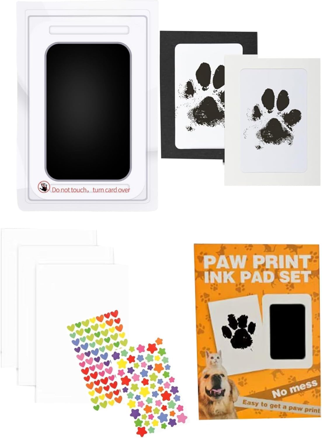 Paw Print Kit for Dogs, Inkless Clean Touch 3.1×4.9 in, Paw Print Kit for Dogs and Cats, Mess-Free for Puppies Kittens Pet Memorial WN420