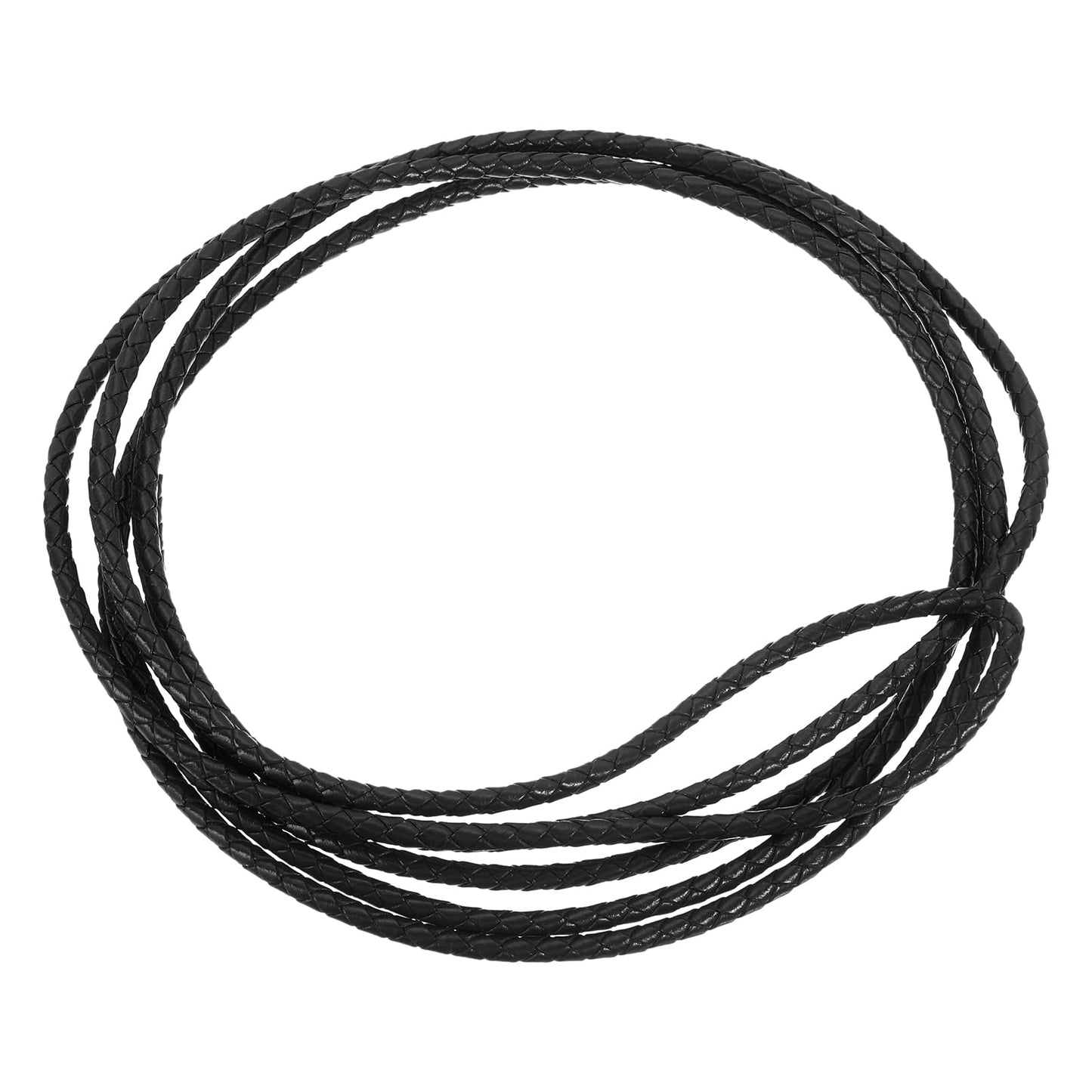 uxcell Leather Cord, 2.2 Yards 4mm Dia Braided String Strip for Purse Handbag Shoelace DIY Crafts Bracelet Making, Yellow BST326L