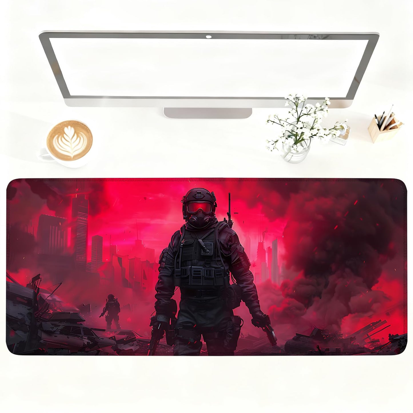 Mouse Pad Gaming Mousepad 31.5 x 11.8in Large Mouse Pad for Keyboard and Mouse with Anti-Slip Rubber Base, Keyboard Pad XL Mouse Mat for Home and Office,Snowy Forest WN420