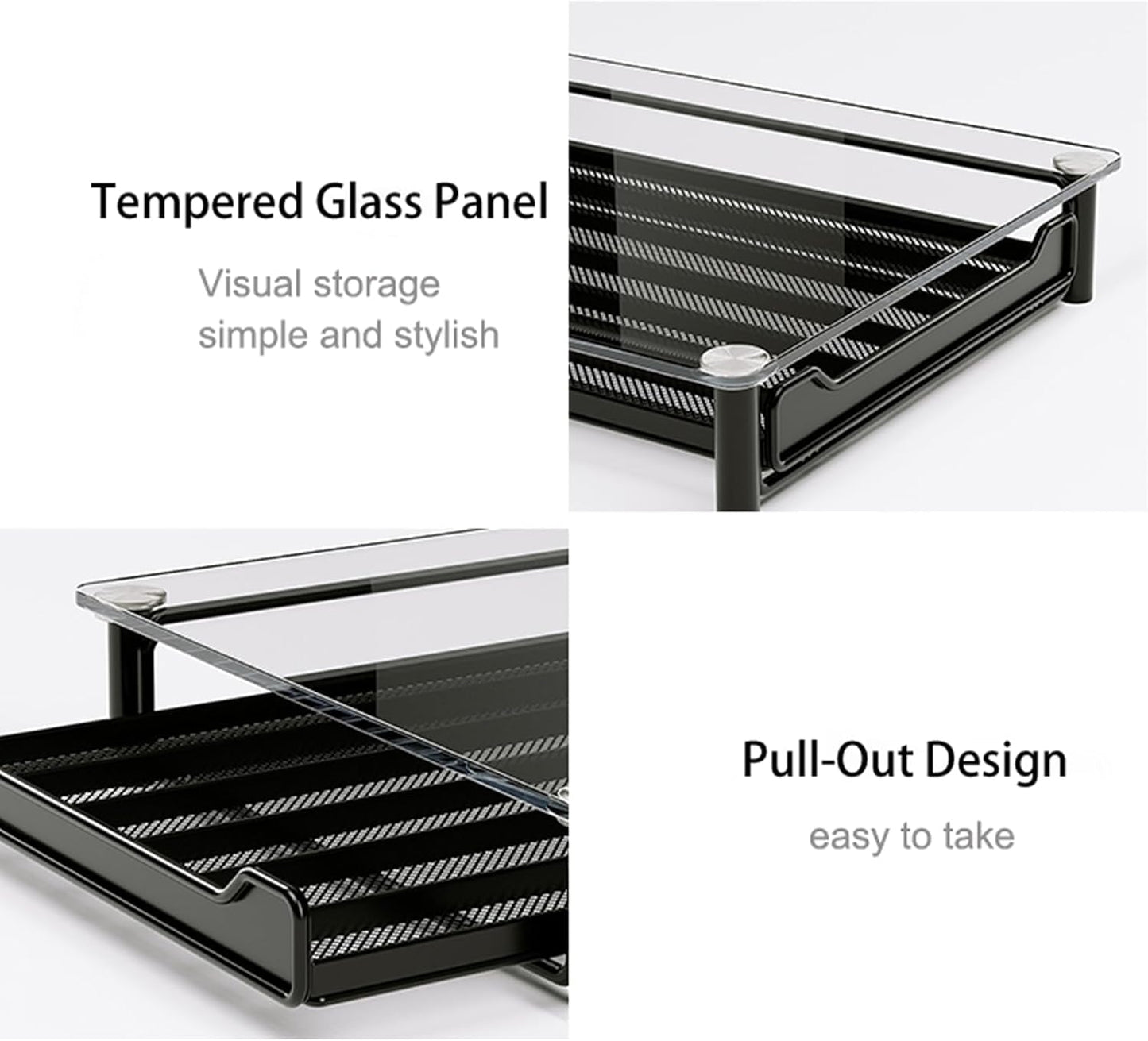 SEVENLINE Crystal Tempered Glass Coffee Pod Storage Drawer Compatible with Nespresso OriginalLine Capsules Holder 60 Original Line Pods Holds Kitchen Organizer BST220
