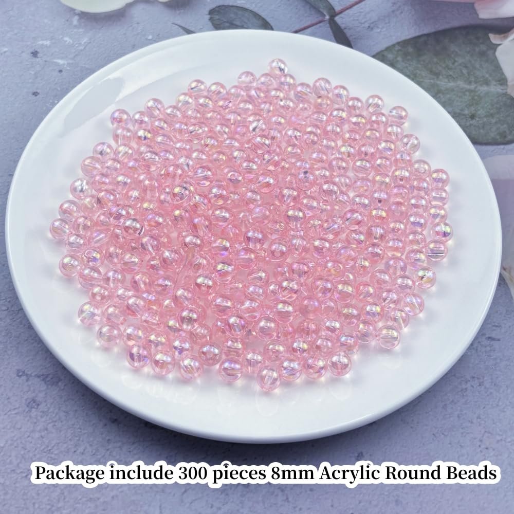 2000pcs 4mm Acrylic Round Beads AB Colors Acrylic Beads Round Spacer Beads with Hole for DIY Bracelet Necklace Jewelry Making Supplies Handmade Craft(Green AB) BST220