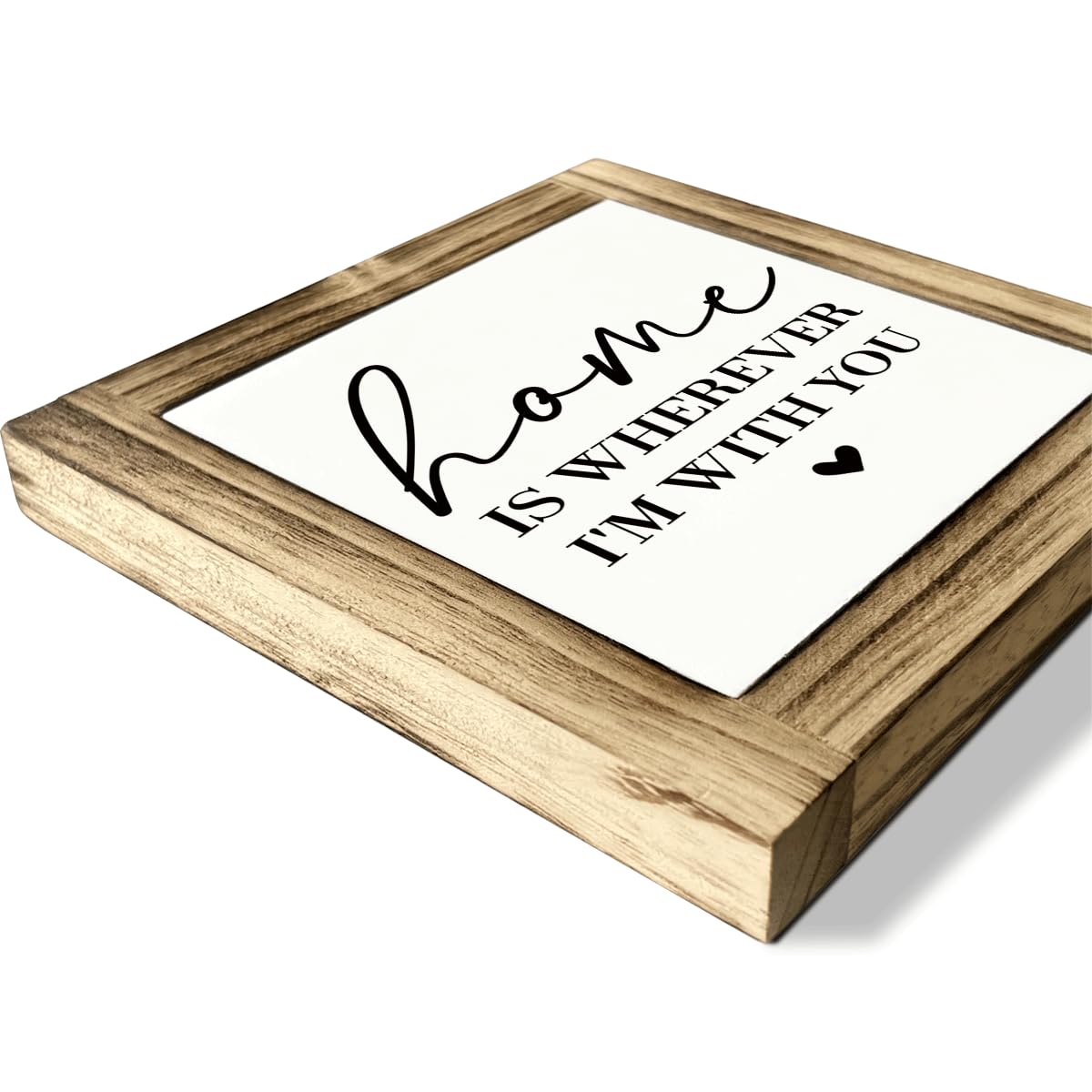 Homes Decor Signs, Decorative Wooden Box Sign, Farmhouse Decors for Living Room, Bedroom, Kitchen, New Home Decor, Shelf Counter Decoration, Home Sweet Home Sign, 5.9×5.9 inches BST220