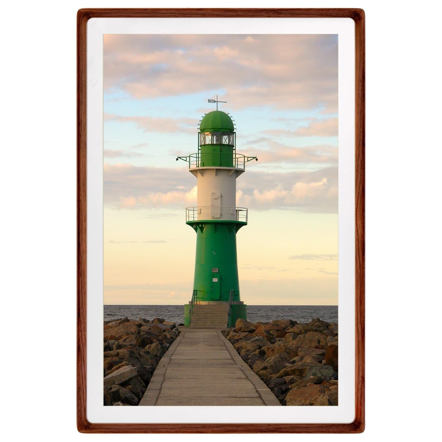 6x6 Solid Teak Wood Picture Frame Matted to 4x4 | Shatterproof Plexiglass, Mortise-Tenon Build, Horizontal & Vertical Tabletop Wall Mounting Square Display Frame BST220