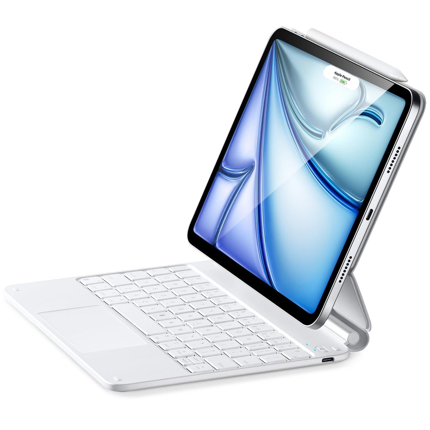 ESR for iPad Air 13 Inch Case Keyboard M4/M3/M2 (2026/2025/2024) & iPad Pro 12.9 inch (6th/5th/5th/3rd) Magic Keyboard, Easy-Set Floating Cantilever Stand, Precision Multi-Touch Trackpad, White