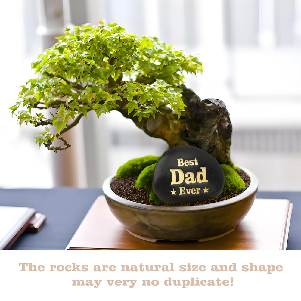 Dad Fathers' Day Gift for Father Daddy Best Dad Ever Rock Engraved Pebble Gifts Birthday Father's Day Valentines Presents Ideas Decorations BST220