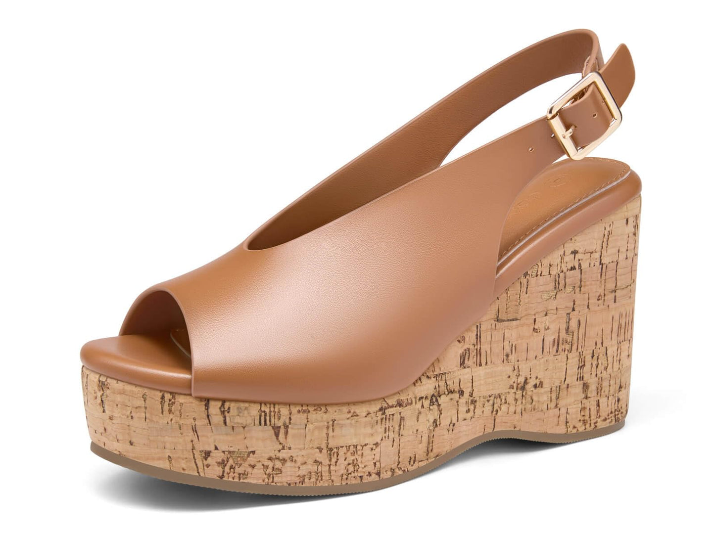 Coutgo Womens Platform Wedge Sandals Open Peep Toe Slingback Cork High Heels Summer Beach Shoes DD1210