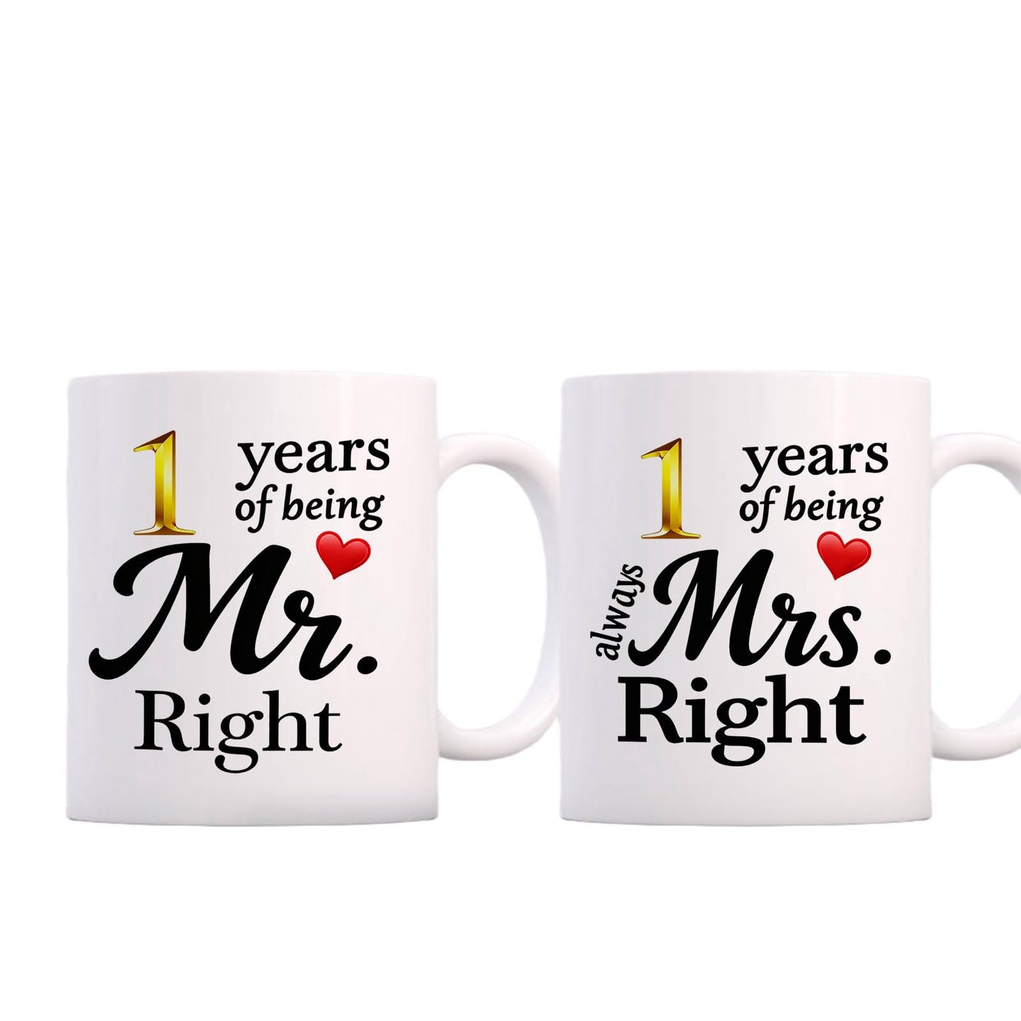 10 Year Anniversary For Couple Coffee Mugs Set of 2-10th Wedding Gifts Decorations for Parents Grandparents Husband Wife Him Her 11oz (10th) BST220