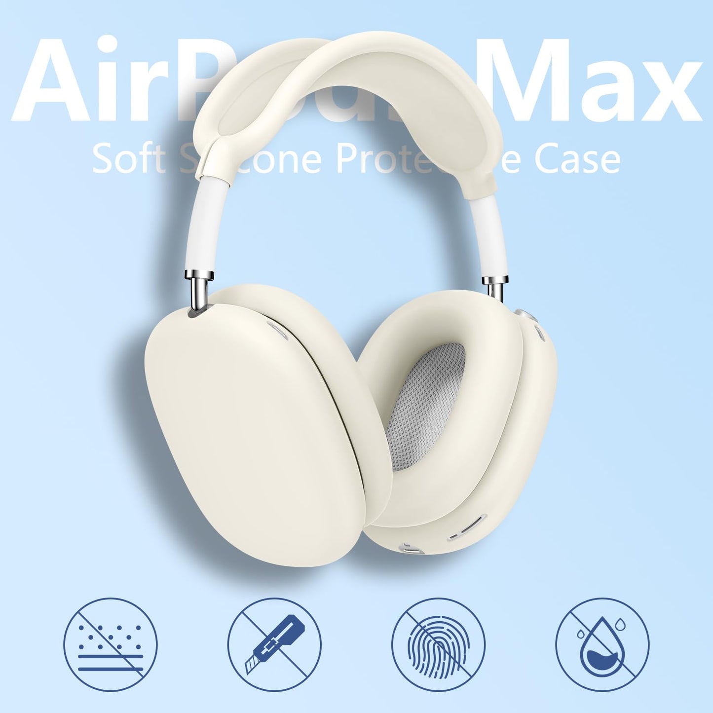 Case for Airpods Max Headphones, Ear Pad Case Cover/Ear Cups Cover/Headband Cover for AirPods Max 2 & 1 (USB-C/Lightning) (2026/2024/2020), Silicone for Apple Airpod Max 2,Accessories Cases,Deep Green WN420