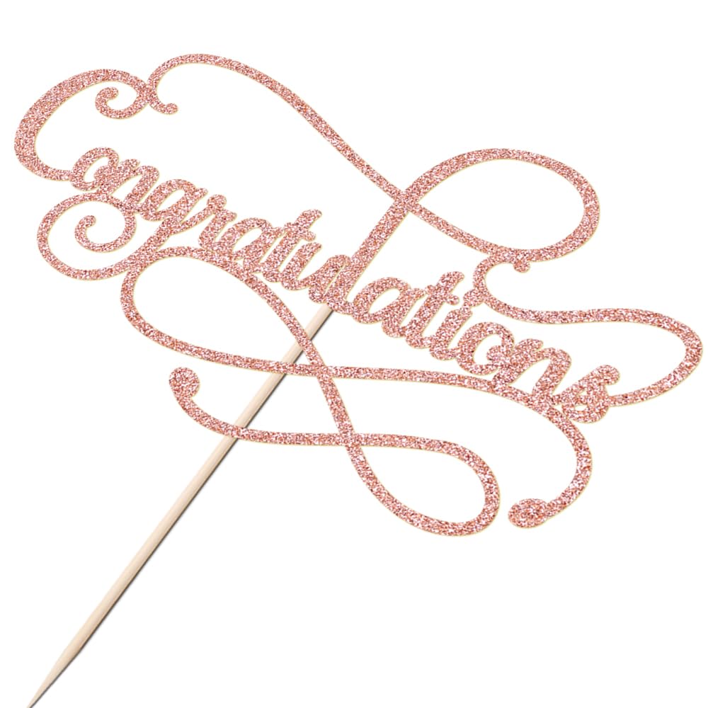 Congratulations Cake Topper,Congratulations 2026 Graduation | Cake Topper,Graduation, Wedding, Retirement, Birthday, Anniversary, Celebration Party Decorations Supplies (Black Gold) BST202