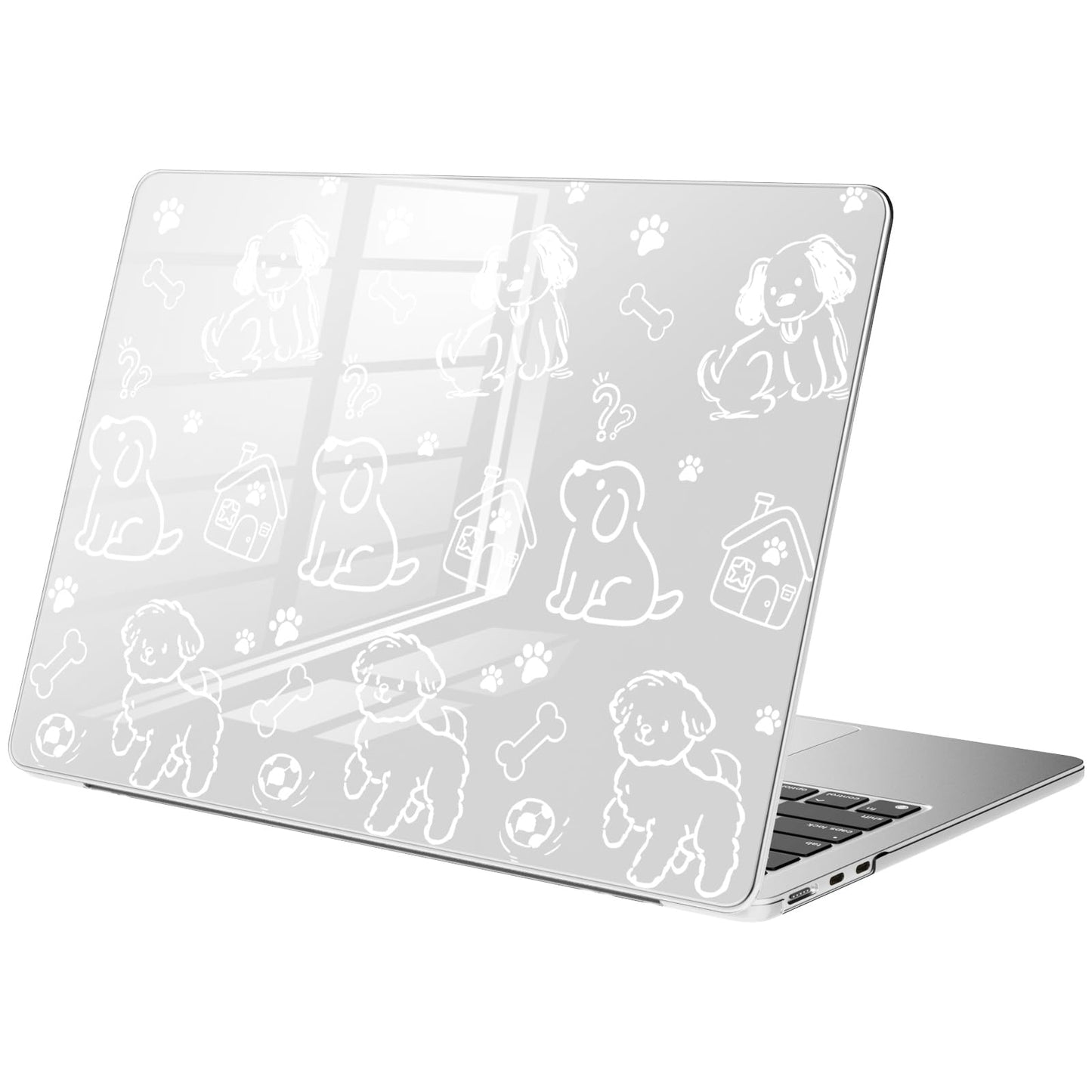 Compatible with MacBook Air 15 inch Case M5 M4 M3 M2 2026-2023 Release A3448 A3241 A3114 A2941, Cute White Polka Dot Protective Hard Shell Clear Black Cover for Mac Air 15.3 inch WN420