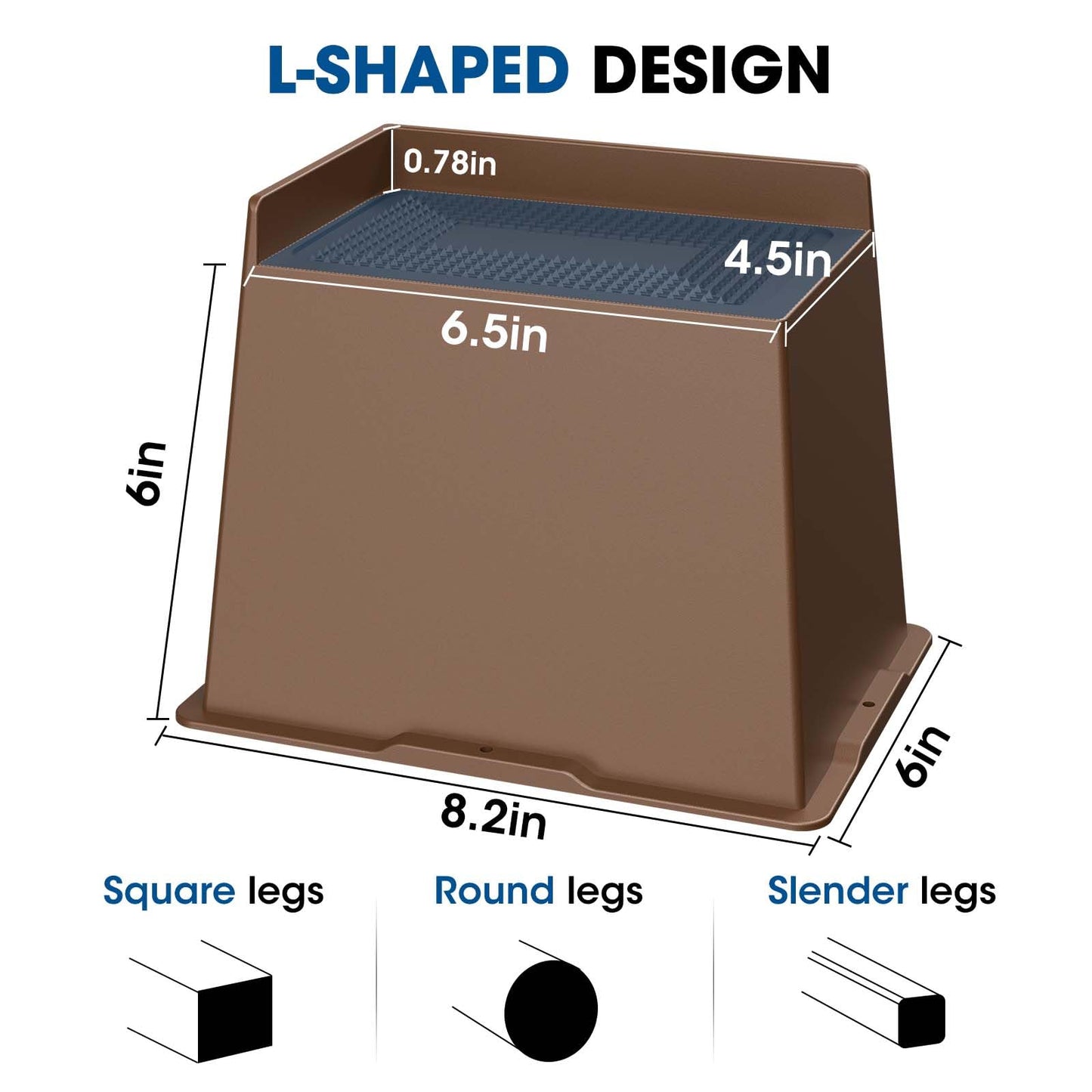MYMULIKE Bed Risers 5 Inch Heavy Duty, Oversized Furnitures Risers 5 inch Support 6000 lbs, Bed Table Rising Blocks, Fits for Couch, Sofa, Chair, Furniture Lifts (Black 6 Pack) BST202
