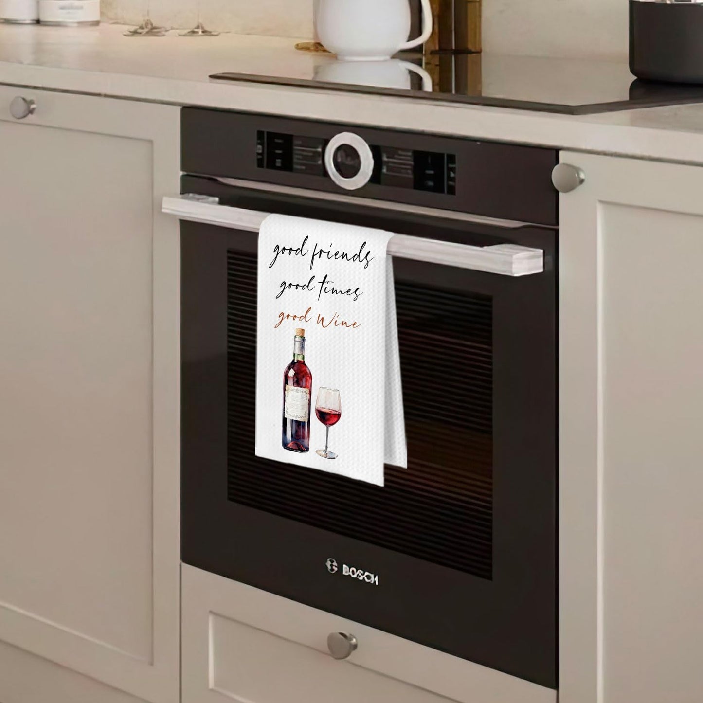 Funny Wine Kitchen Decor - Wine Gifts Waffle Dish Towels for Kitchen, Hostess Gifts Hand Towels, Housewarming Gift Tea Towel, 16x24 Inch BST220