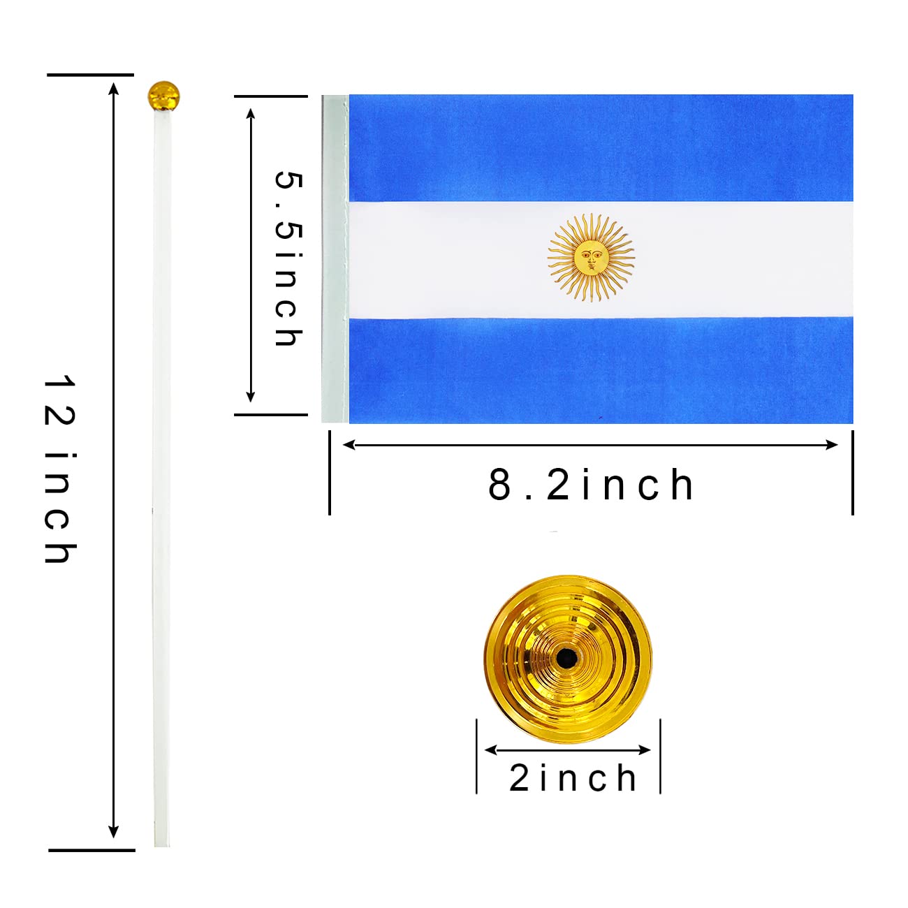 WXTWK 12 Pack Korea Flag Korean Desk Flag Small Mini Korean Table Flags With Stand Base,Home Office Festival Events Celebration Decorations BST202