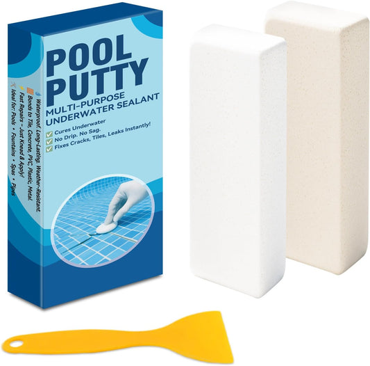 Pool Putty, 2 Part High Strength Epoxy Putty for Underwater or Above Fast Repair Leaks, Cracks, Filling, Pool Putty for Leaks Underwater, Tile, Fiberglass, Concrete, Cement and Other Surfaces BST220