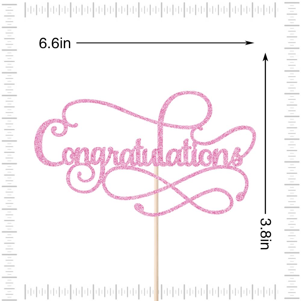 Congratulations Cake Topper,Congratulations 2026 Graduation | Cake Topper,Graduation, Wedding, Retirement, Birthday, Anniversary, Celebration Party Decorations Supplies (Black Gold) BST202