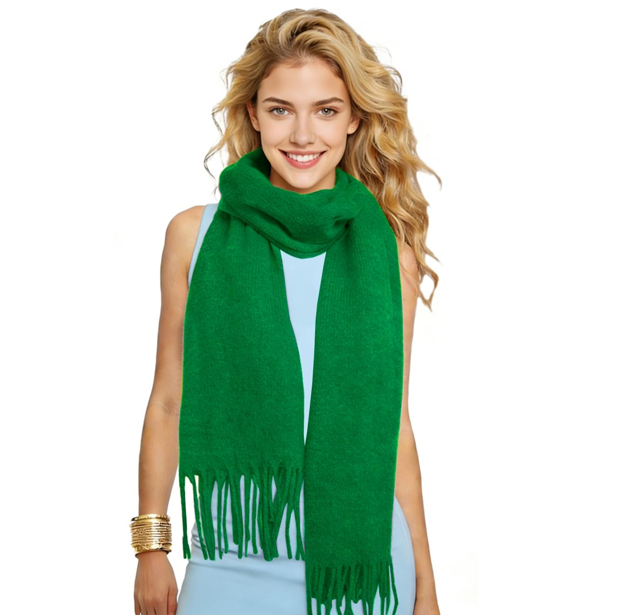 Winter Soft Long Scarf, Pashmina Shawls and Wraps, Warm Large Scarves for Men Women Evening Dress Wedding WN420