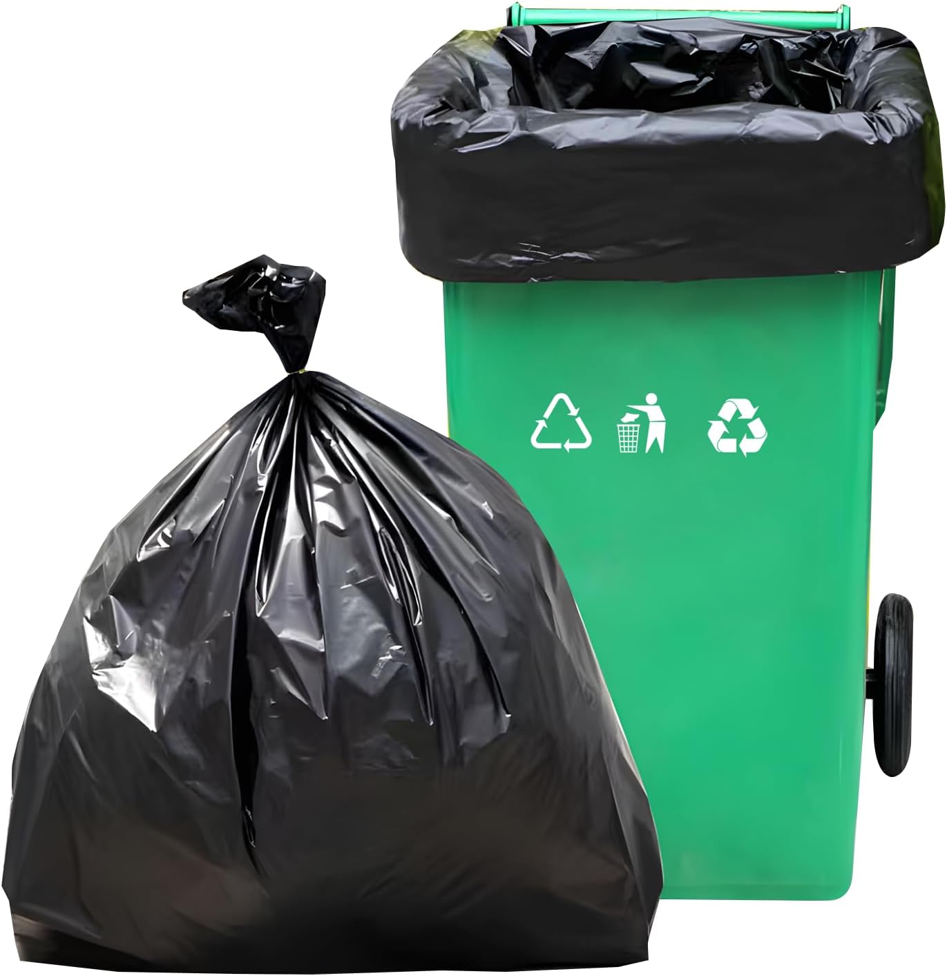 55-60 Gallon Heavy Duty Trash Bags 50 Count Extra Thick, Leak-Proof Contractor Bags for Outdoor, Lawn, Construction & Industrial Use | Thickened garbage bags 43x51 Inches,110 cm x 130 cm BST220