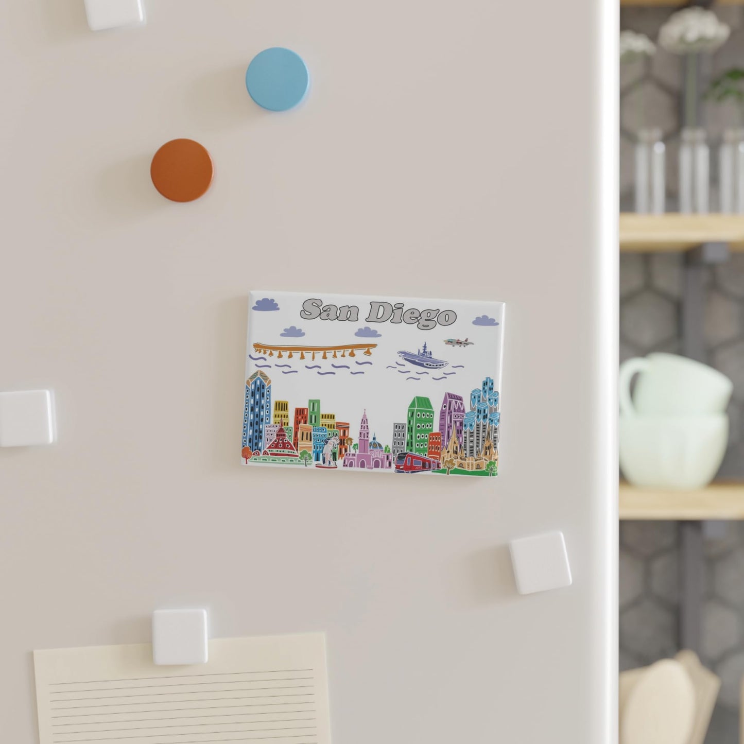 City Themed Artwork Magnet Collection by Beary Blu - Designed in The USA, Collectible Souvenirs Gifts 2.5" x 3.5" (Dallas) BST220