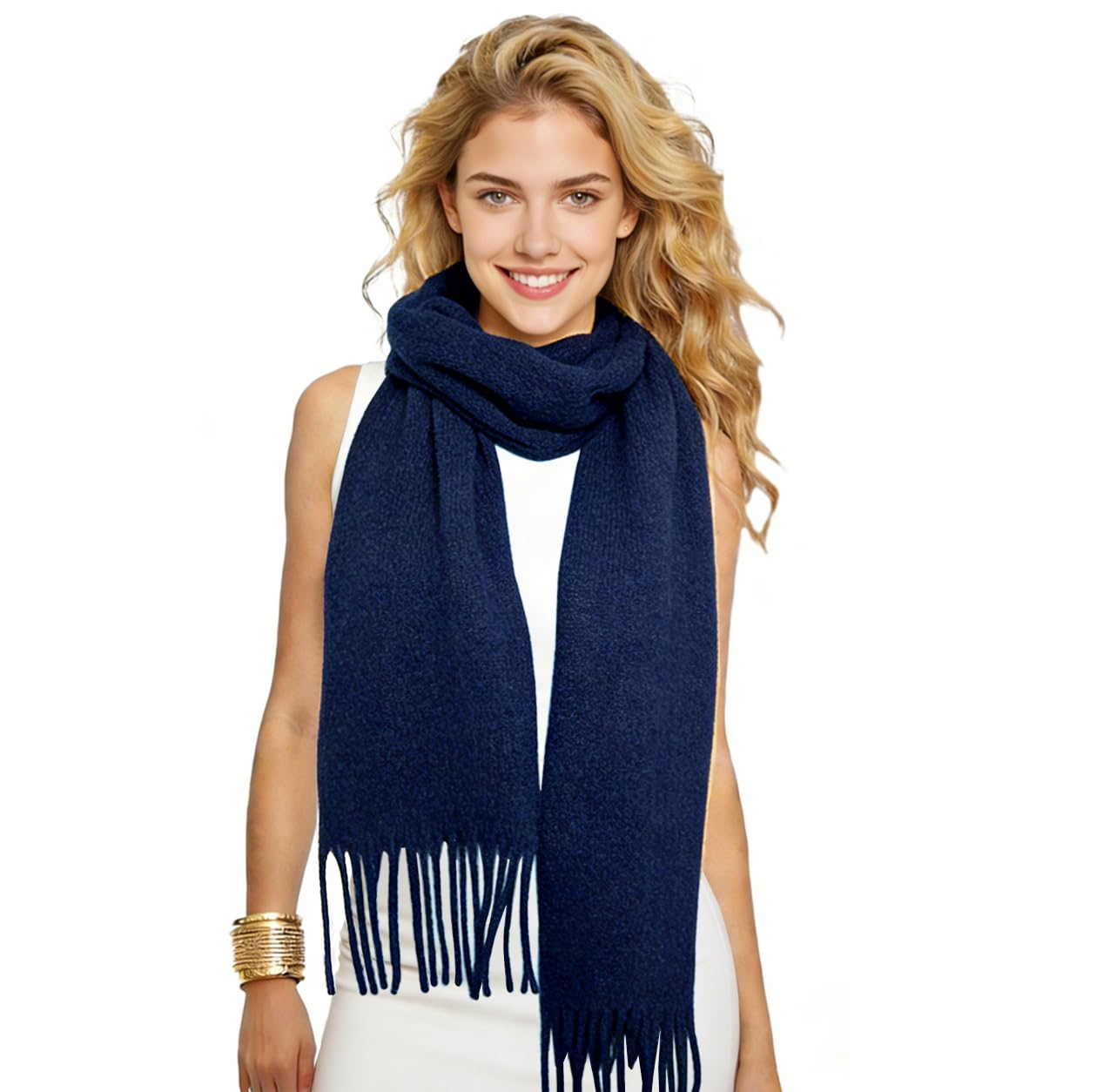 Winter Soft Long Scarf, Pashmina Shawls and Wraps, Warm Large Scarves for Men Women Evening Dress Wedding WN420