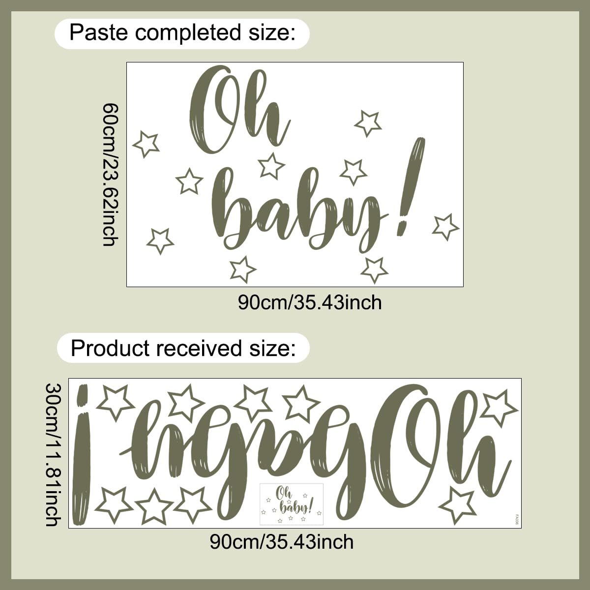 BOOMPA We are Over The Moon Baby Shower Wall Decal, Vinyl Round Arch Decoration, 35.4 x 11.8 inches, Matte Black (Black （Moon）) BST220