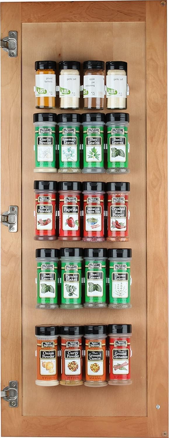 Sagler Spice Rack 36 Spice Gripper - Spice Racks Strips Cabinet Door - Use Spice Clips for Spice Organizer - Stick or Screw Spice Storage Clips BST220