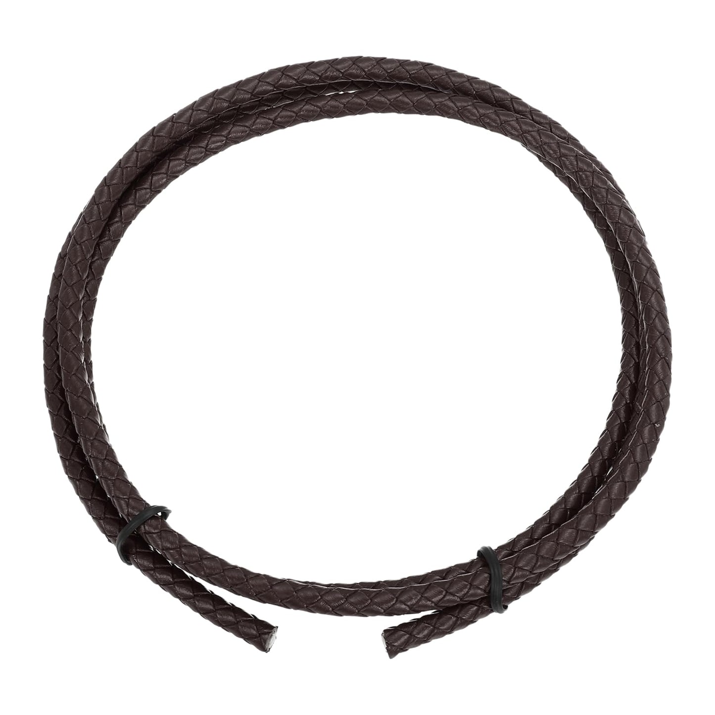 MECCANIXITY 1.1 Yards Bolo Tie Cord 6mm Diameter Round Braided Leather Strip 1 Meter Long for Bracelet Necklace Beading, Yellow WN420
