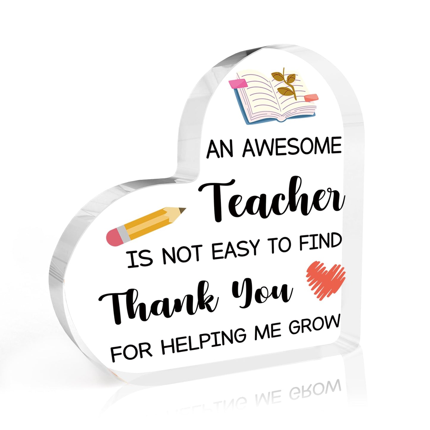 Teacher Appreciation Gifts End of Year Thank You Christmas Retirement Back to School Graduation Halloween Thanksgiving Teacher Gifts for Women Acrylic Plaque Decor with Sunflower for Teachers BST326L