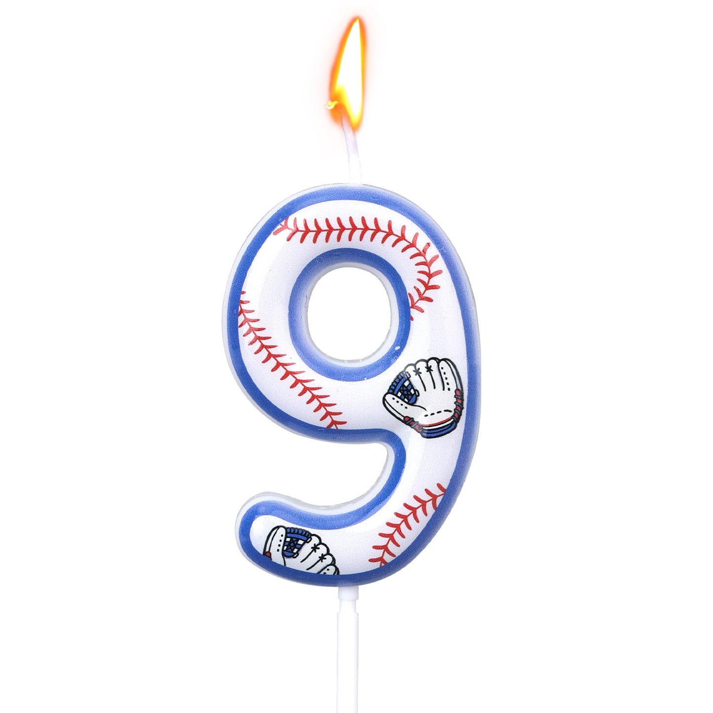 Baseball Birthday Candles, Baseball Themed Cake Topper for Boys Girls Number Candle for Sport Party Decorations & Supplies (Number 6) BST220