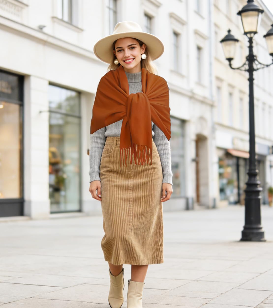 Winter Soft Long Scarf, Pashmina Shawls and Wraps, Warm Large Scarves for Men Women Evening Dress Wedding WN420