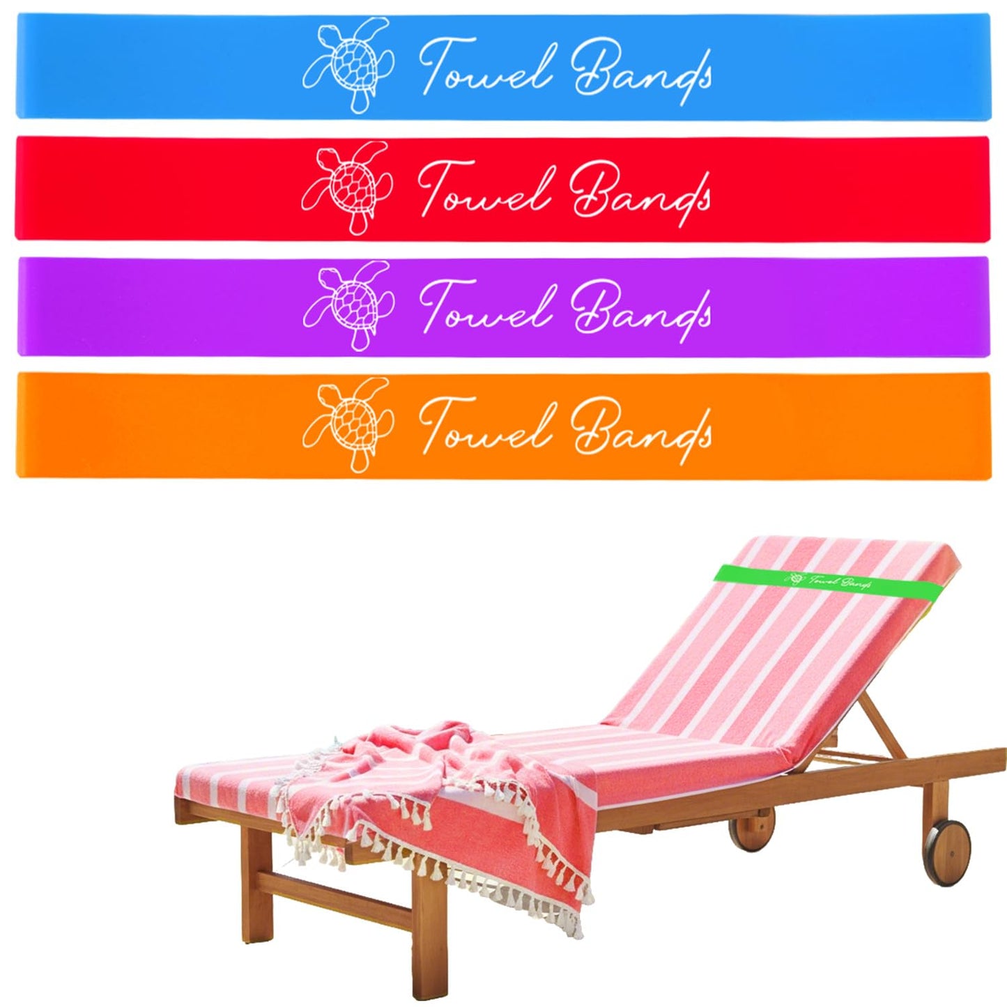 Yufawow 4 Packs Printed Towel Band for Beach Pool Lounge Chair Strap Clip Flamingo Pineapple Tropical Print Cruise Ship Essentials 2026 Card Lanyard Luggage Tag Holder Women Vacation Must Haves BST220