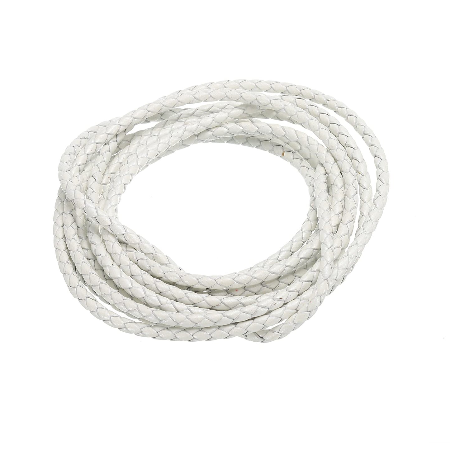 uxcell Leather Cord, 2.2 Yards 4mm Dia Braided String Strip for Purse Handbag Shoelace DIY Crafts Bracelet Making, Yellow BST326L