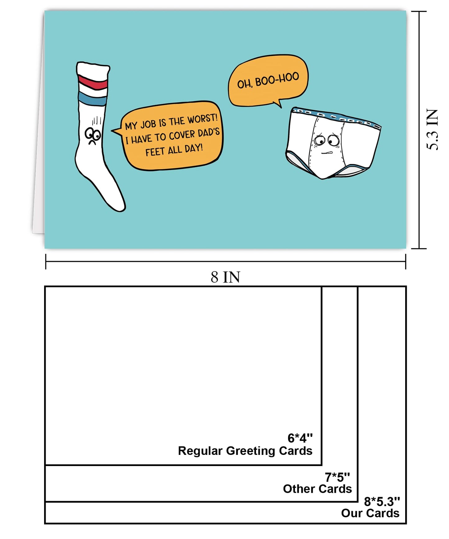 Funny Fathers Day Card for Dad Daddy Bonus Dad, Cute Cards for Fathers Day, Father's Day Cards from Son Daughter, Father's Day Cards Gift For Men Him BST202