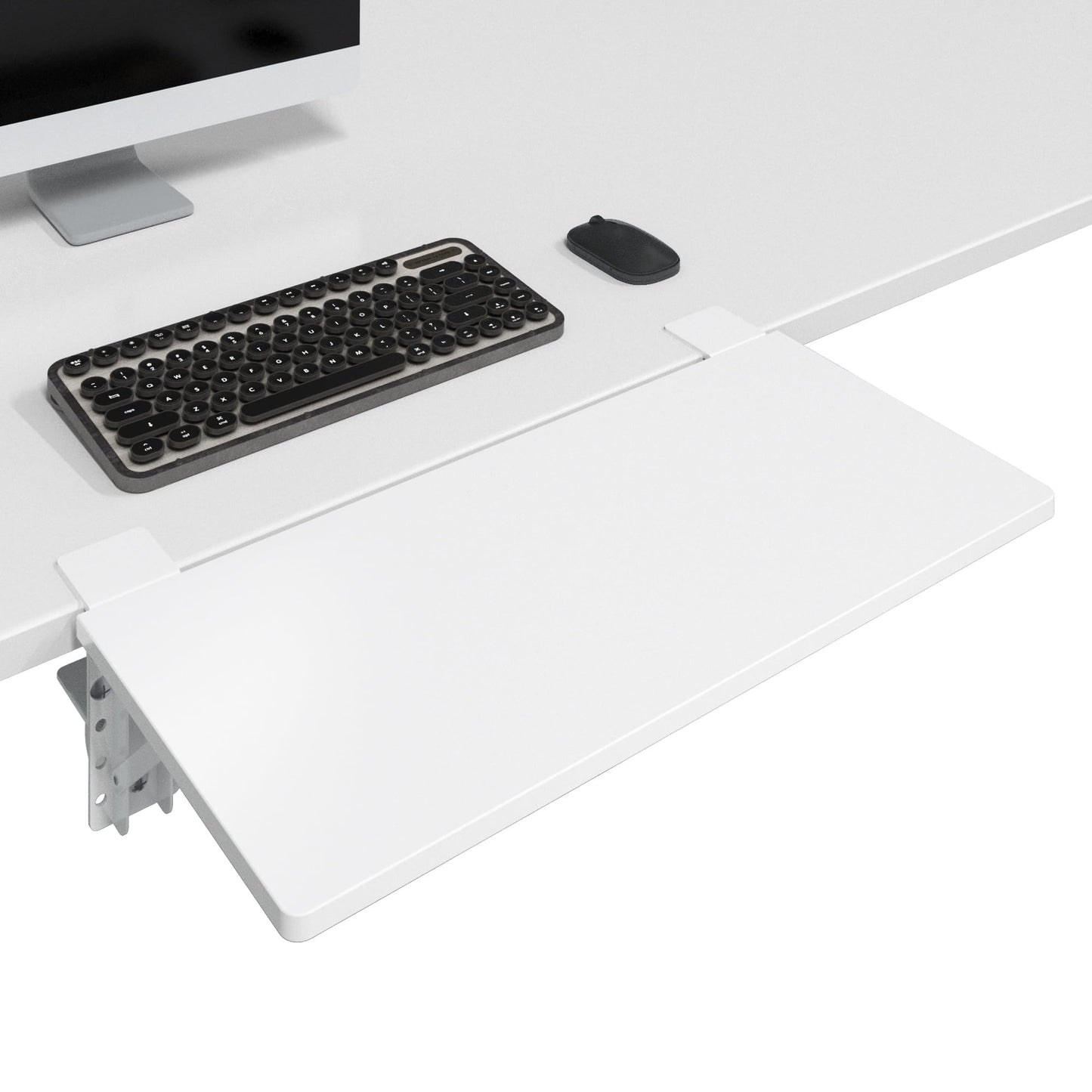 BONTEC Ergonomic Desk Extender Tray, 9.5"x9.1" Wrist Rest Shelf | 90°Foldable Elbow Support, Table Mount Arm, Clamp on Computer Arm Rest for Desk, Office & Home Use,Durable Easy to Install BST202