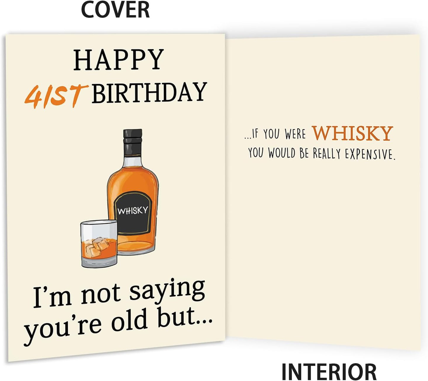 Funny 41st Birthday Card, Best 41st Birthday Gifts Women Men, Unique 41st Birthday Decorations for Him Her, Happy 41 Year Old Bday Card Gifts for Husband Wife WN420