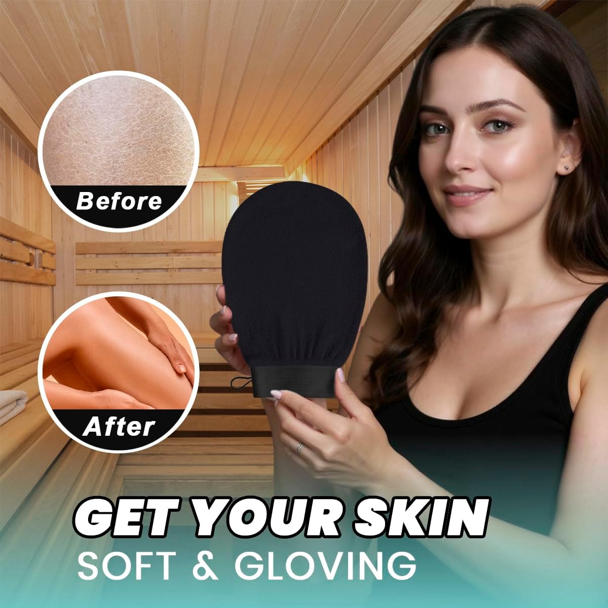 Exfoliating Glove Pack of 2 – Deep Cleaning Exfoliating Body Scrubber- Exfoliating Gloves for Shower for Smooth Radiant Skin – Dead Skin Remover & Body Scrub Mitt for Skin Cell Renewal WN420