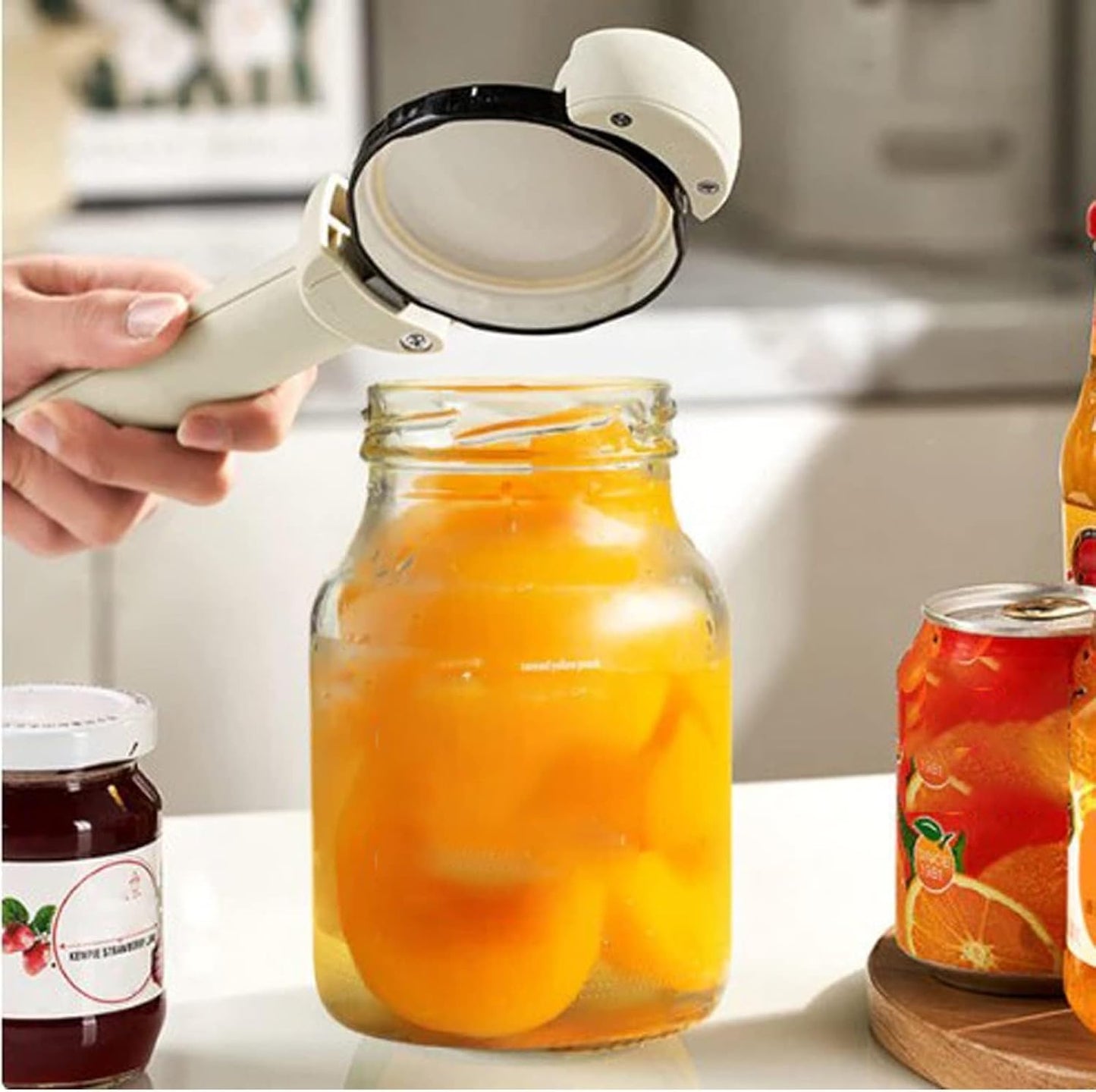 Multifunctional Retractable Bottle Opener - Adjustable Multifunctional Can Opener Jar Lid Gripper - 2025 New Jar Opener Bottle Opener for Weak Hands, Senior Arthritis (Black) WN420