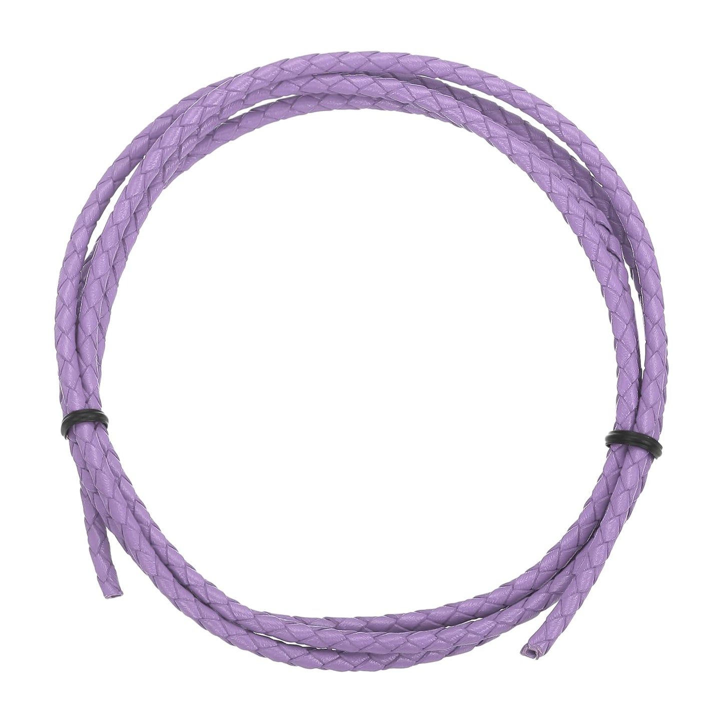 MECCANIXITY 1.1 Yards Bolo Tie Cord 6mm Diameter Round Braided Leather Strip 1 Meter Long for Bracelet Necklace Beading, Yellow WN420