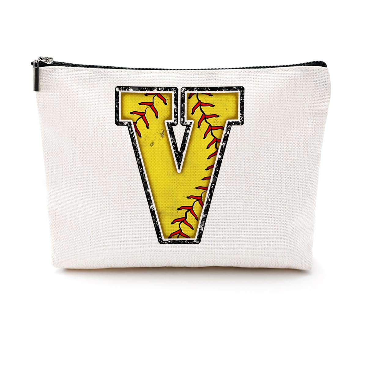 Soccer Gifts Initial Makeup Bag Soccer Girl Gifts Cosmetic Bag Letter D | Monogrammed Zipper Pouch Soccer Accessories for Girls Women Player Coaches Friend Graduation Birthday Gifts BST202