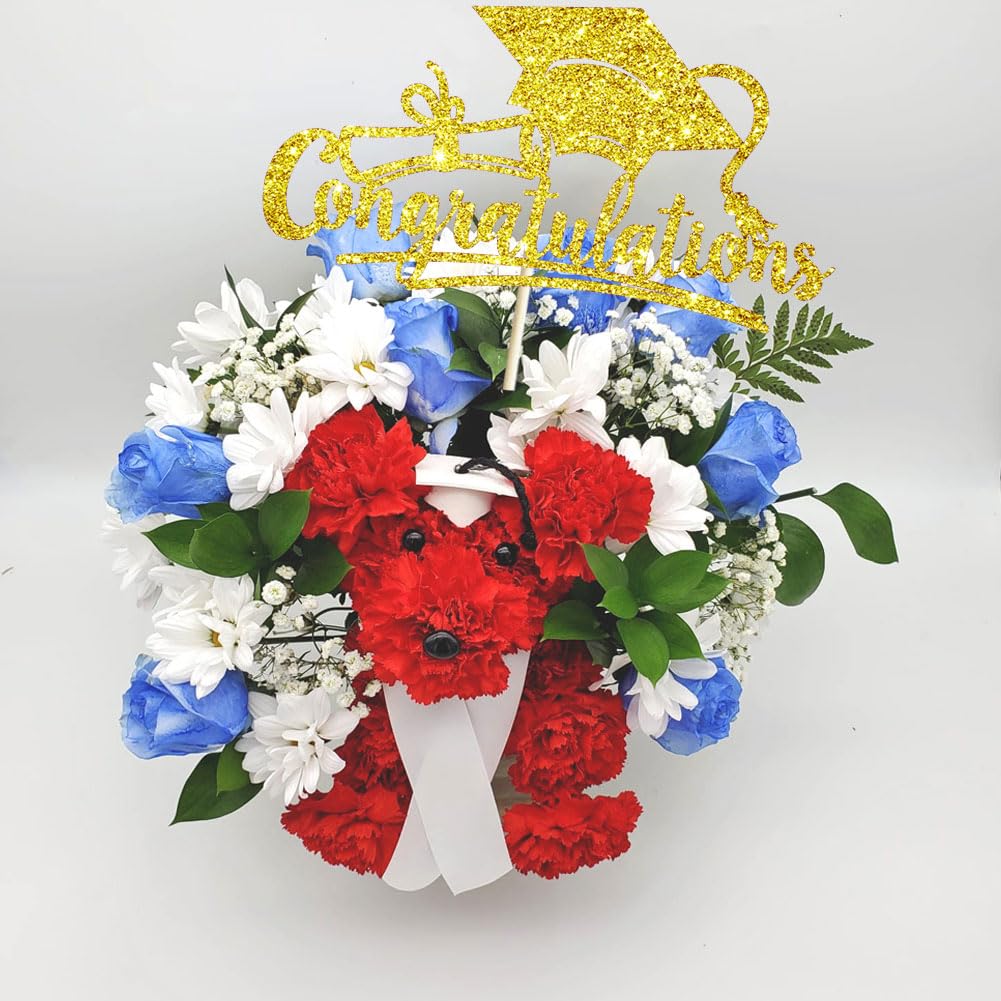 Congratulations 2026 Graduation Cake Topper Red Glittery Class of 2026 Cake Topper Congrats Grad Party Cake Decor for 2026 Senior High School College Grad Party Supplies Decorations BST220