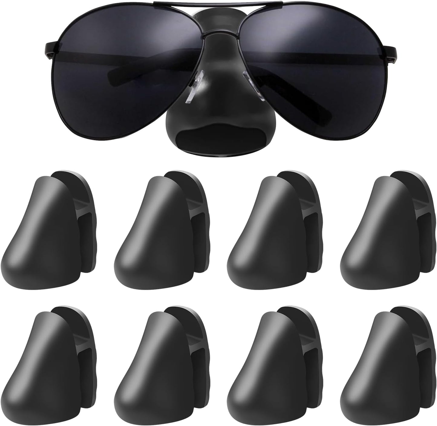 Eyeglasses Holder – 8pcs Self-Adhesive Wall-Mounted Glasses Stand, Nose-Shaped Sunglasses Organizer for Home, Bathroom, Bedroom – Space-Saving, No Drilling Needed BST326L