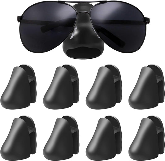 Eyeglasses Holder – 8pcs Self-Adhesive Wall-Mounted Glasses Stand, Nose-Shaped Sunglasses Organizer for Home, Bathroom, Bedroom – Space-Saving, No Drilling Needed BST326L