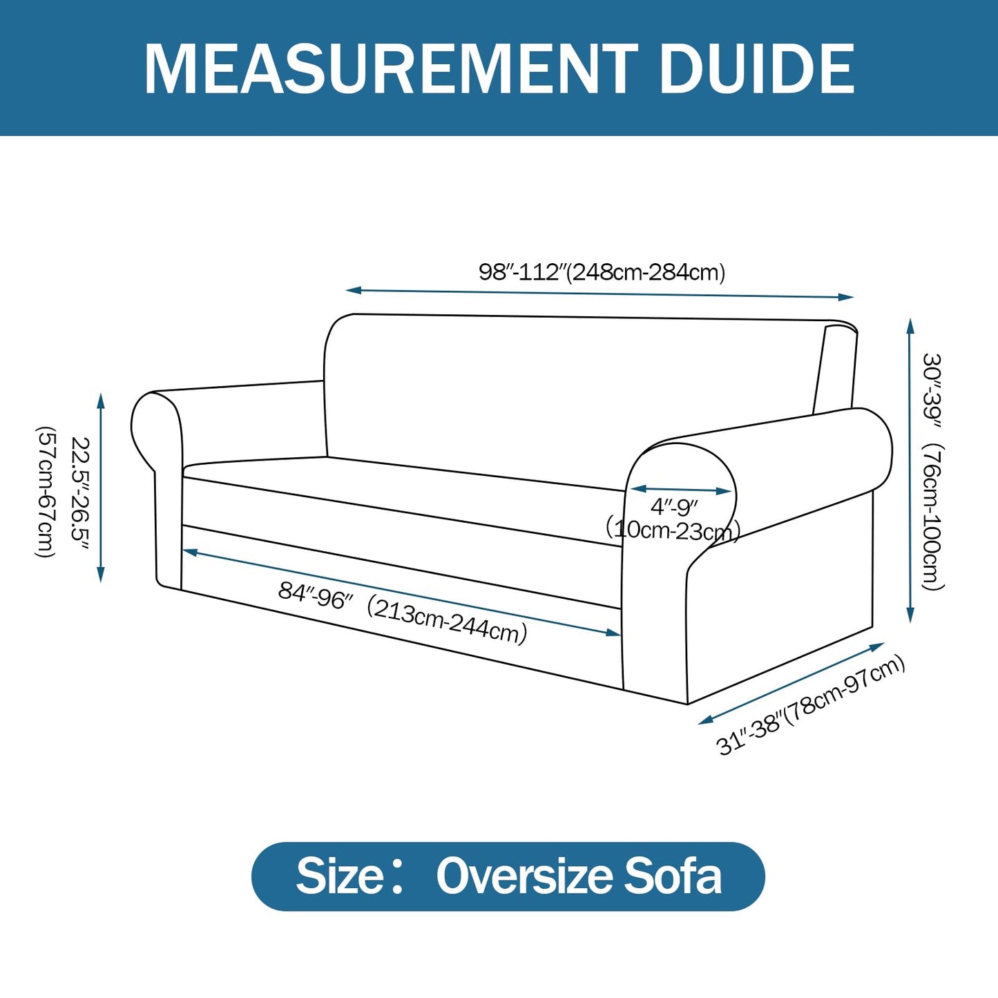 Sofa Slipcover with 2 Pillow Cover for 3 Cushion Couch, Non Slip Furniture Protector with Elastic Bottom, Washable Sofa Cover for Kids, Pets (Sofa, Navy) BST326H