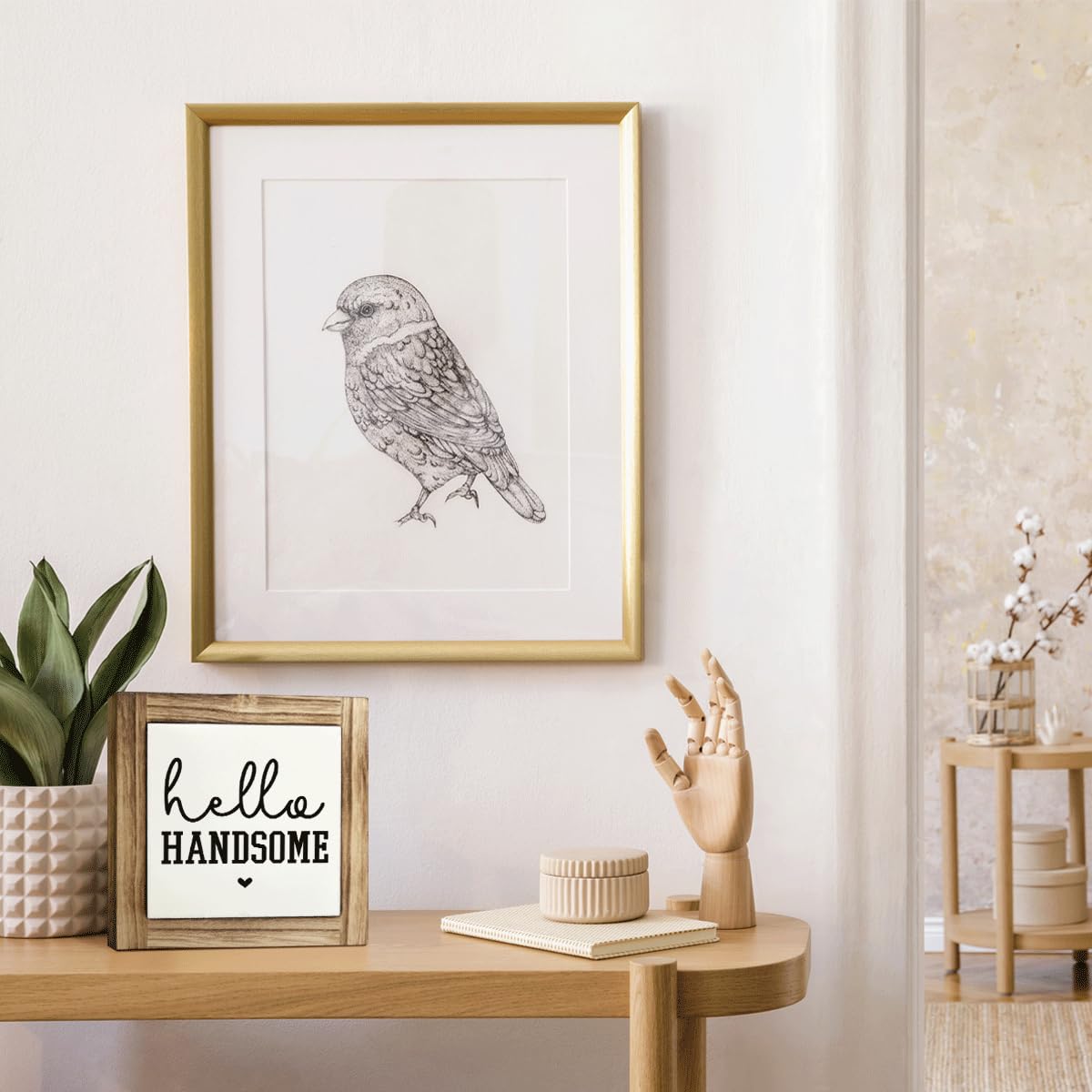 Homes Decor Signs, Decorative Wooden Box Sign, Farmhouse Decors for Living Room, Bedroom, Kitchen, New Home Decor, Shelf Counter Decoration, Home Sweet Home Sign, 5.9×5.9 inches BST220