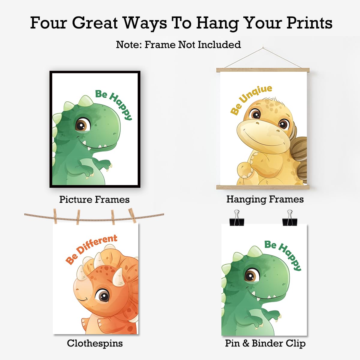 Positive Affirmations Posters for Kids,Inspirational Posters Prints Wall Art for Classroom Nursery Kids Room Home 11x14 Inch Unframed Set of 3 WN420