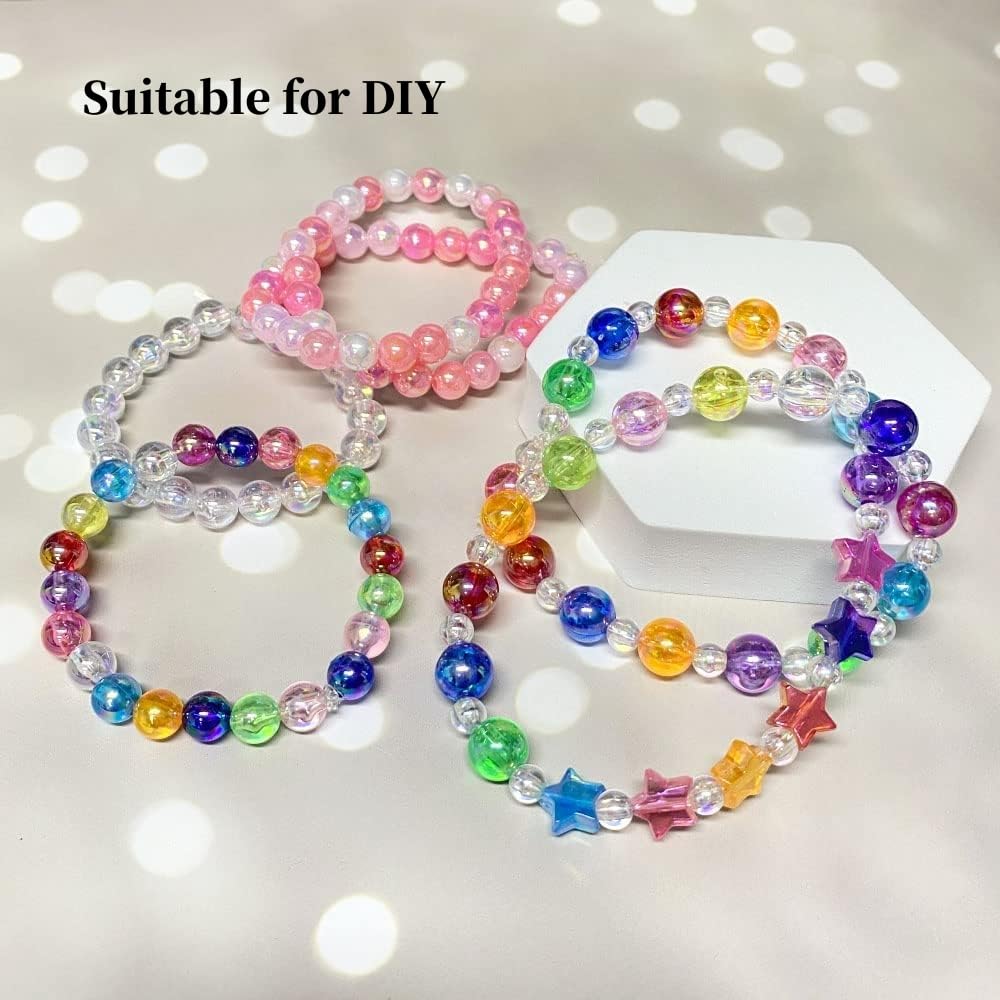 2000pcs 4mm Acrylic Round Beads AB Colors Acrylic Beads Round Spacer Beads with Hole for DIY Bracelet Necklace Jewelry Making Supplies Handmade Craft(Green AB) BST220