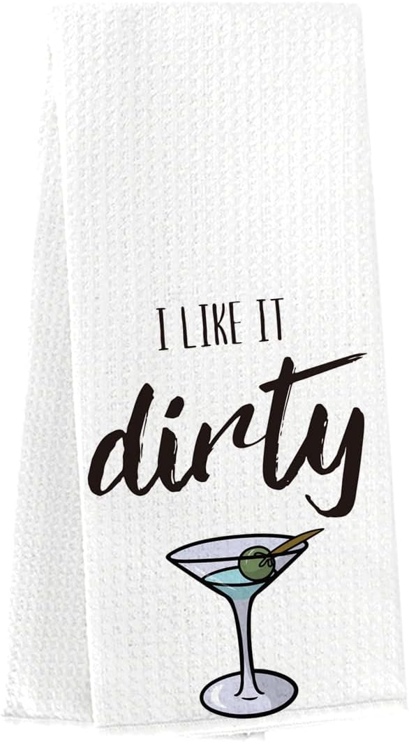 Funny Dirty Martini Gift Martini Dish Towel DirtyMartini Cocktail Lovers Hand Towel Tea Towel for Home Kitchen Bar Decor BST202
