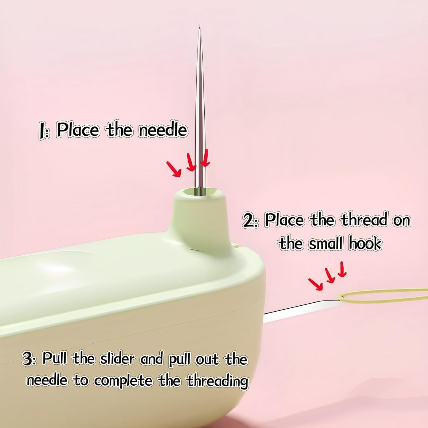 Upgraded 2 in 1 Needle Threaders Seam Ripper,Sewing Supplies,Multifunctional Sewing Tool, Quick Sewing Machine Loop Automatic Needle Threaders (2Pcs-Yellow) BST202