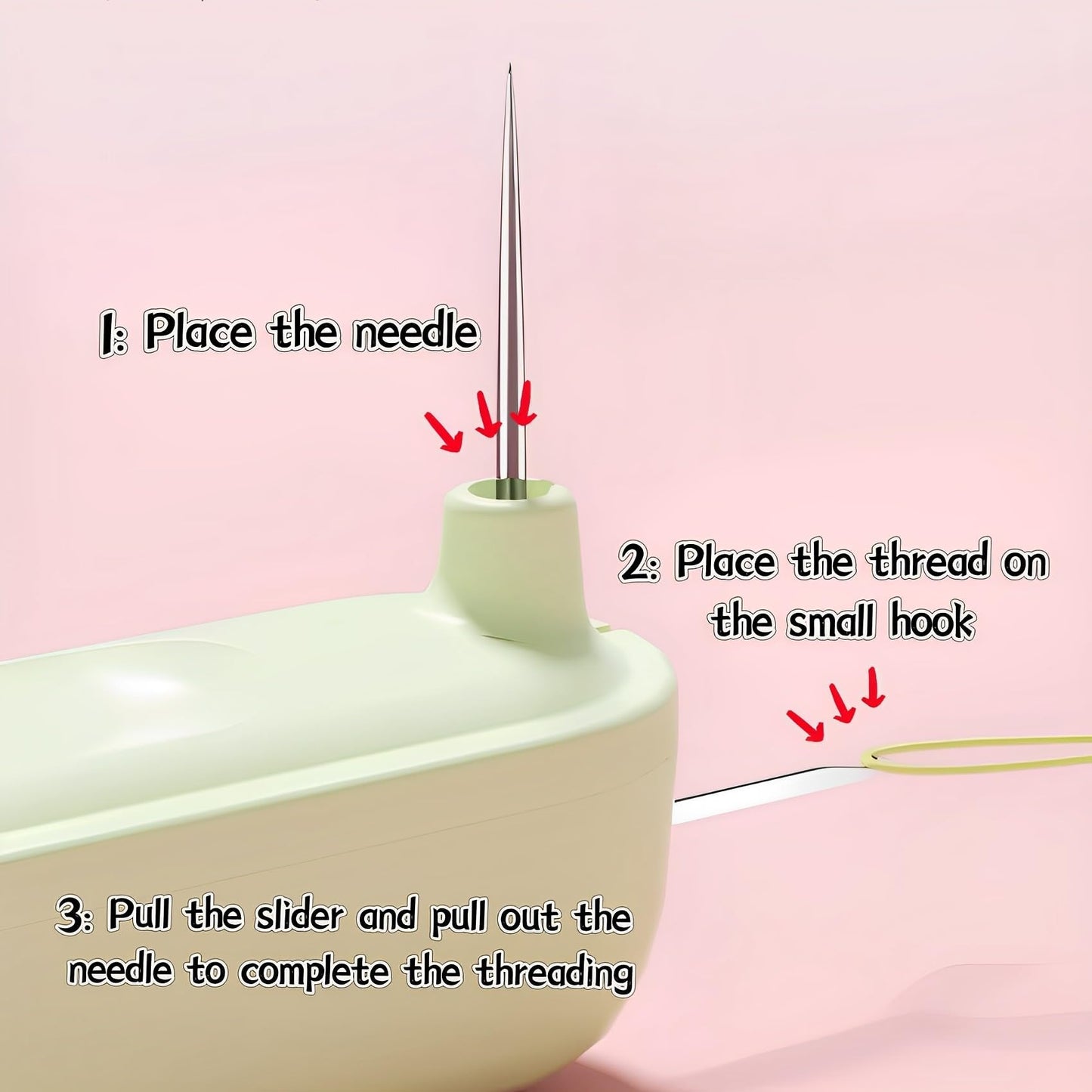 Upgraded 2 in 1 Needle Threaders Seam Ripper,Sewing Supplies,Multifunctional Sewing Tool, Quick Sewing Machine Loop Automatic Needle Threaders (2Pcs-Yellow) BST202